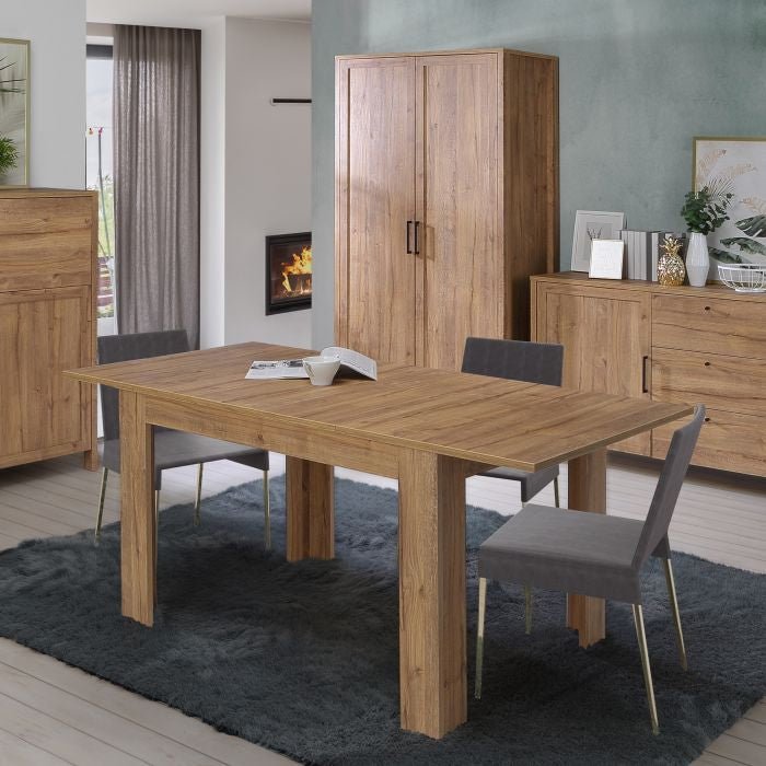 120cm Extending Dining Table By Multi Brun In Waterford Oak - MILES AND BRIGGS