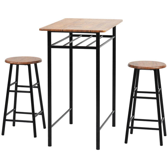 3 Piece Tall Dining Table And High Stools With Storage Layer - MILES AND BRIGGS