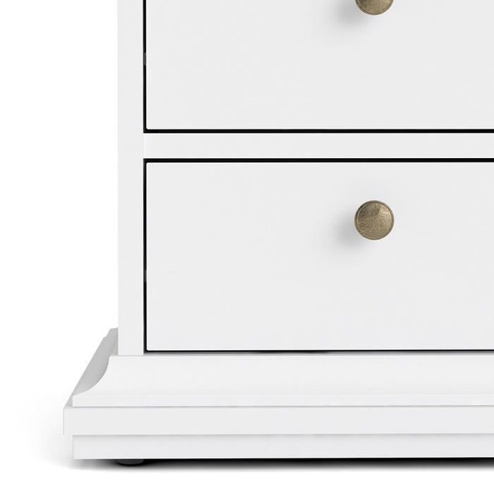 Bedside Drawers By Paris Set Of 2 In White - close image bottom 