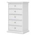 Paris 5-Drawer Chest in White Stylish Storage Solution for Any Space right image 