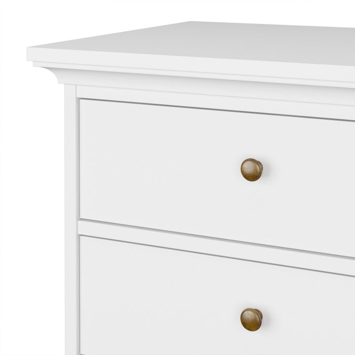Paris 5-Drawer Chest in White Stylish Storage Solution for Any Space top close image 