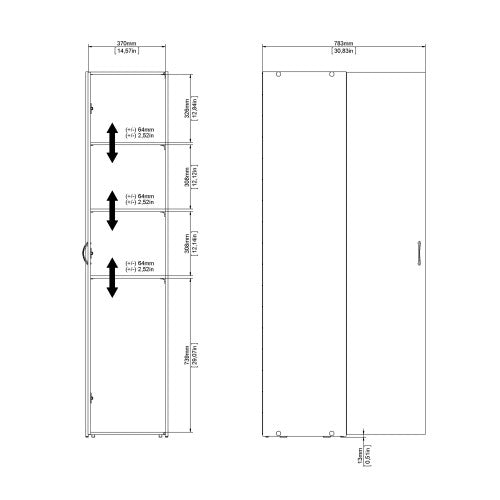 Space Wardrobe - 1 Door in White