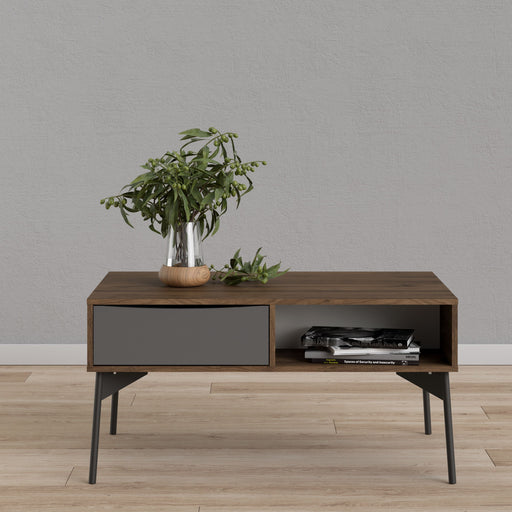 Fur Coffee Table Stylish Design with Convenient 1-Drawer Storage front image 