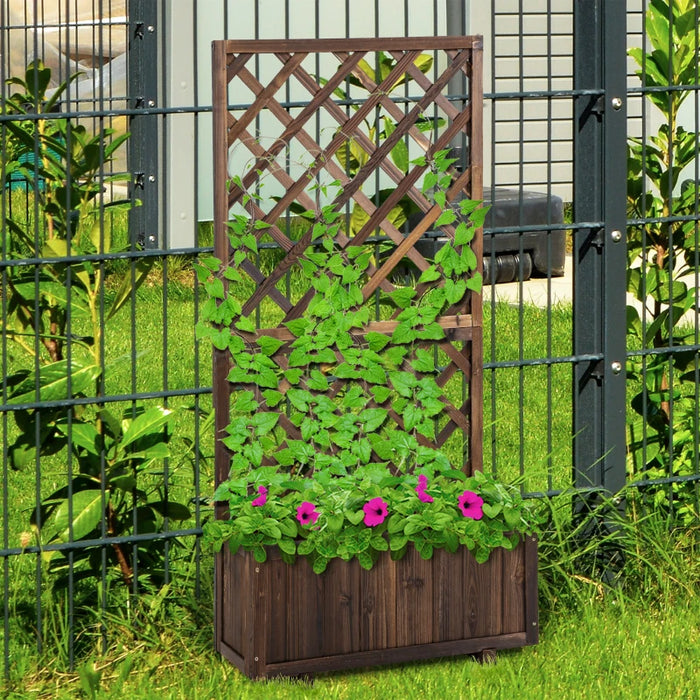 Outsunny Wooden Garden Trellis Stand