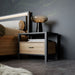 High Rock Riviera Oak Bedside in Matt Black Room Image 