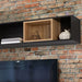 High Rock Riviera Oak Wall Shelf in Matt Black Close Image