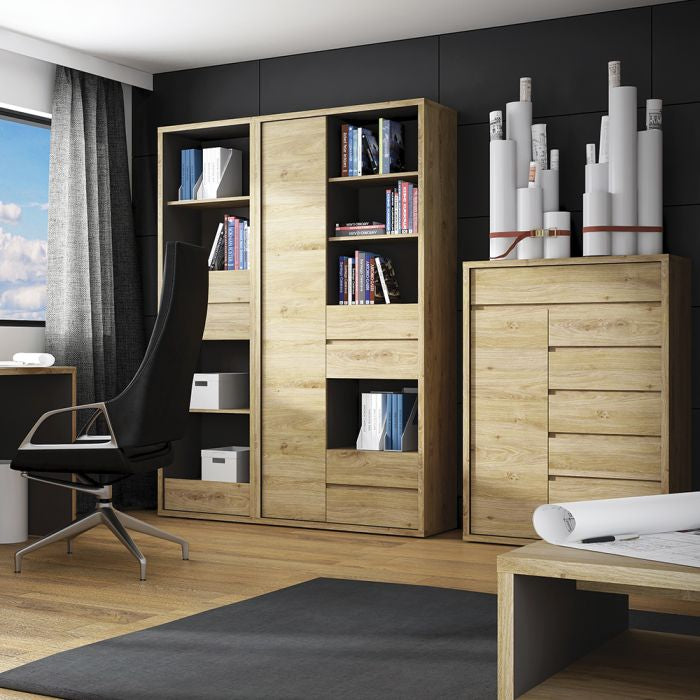 The Shetland 1-Door, 6-Drawer Cupboard: Stylish and Spacious Storage-front image