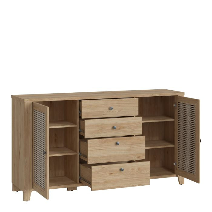 Cestino 2 Door 4 Drawer sideboard Open Door Image 