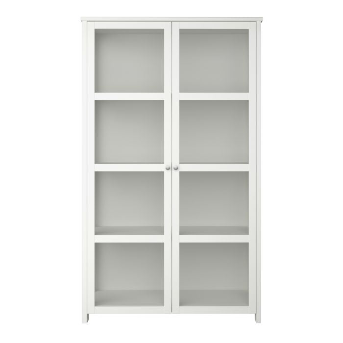 Pure White Showcase Display Cabinet 2-Door Storage Solution front image 