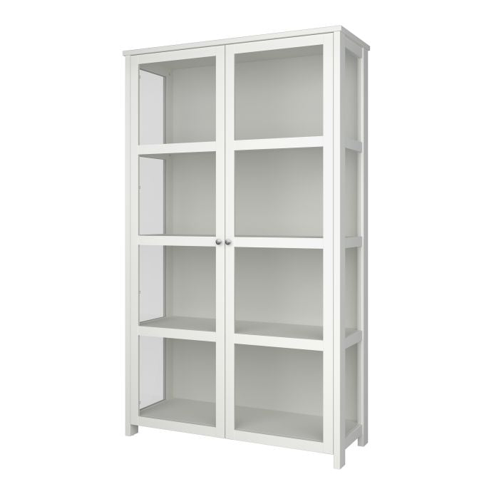 Pure White Showcase Display Cabinet 2-Door Storage Solution right image 