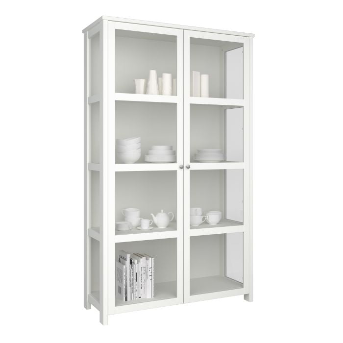 Pure White Showcase Display Cabinet 2-Door Storage Solution left image 