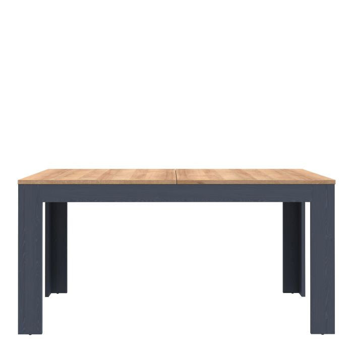 Riviera Oak/Navy Extendable Dining Table - Versatile 160-207cm Length