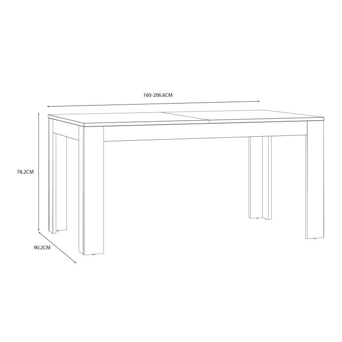 Riviera Oak/Navy Extendable Dining Table - Versatile 160-207cm Length