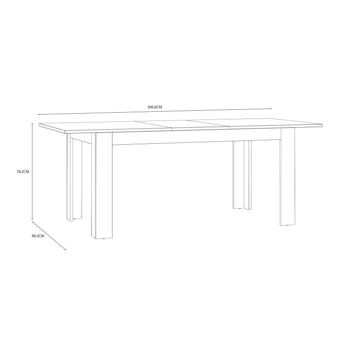 Riviera Oak/Navy Extendable Dining Table - Versatile 160-207cm Length