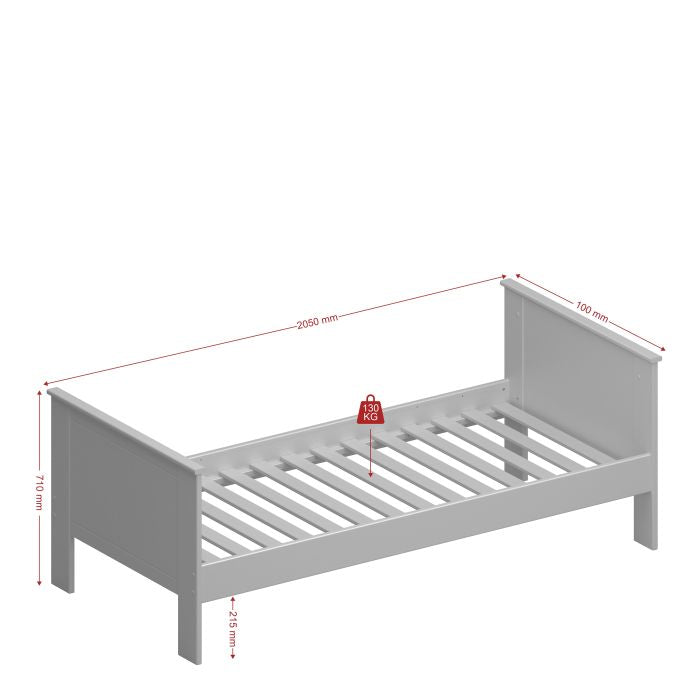 Simple White Kids Single Bed By Alba