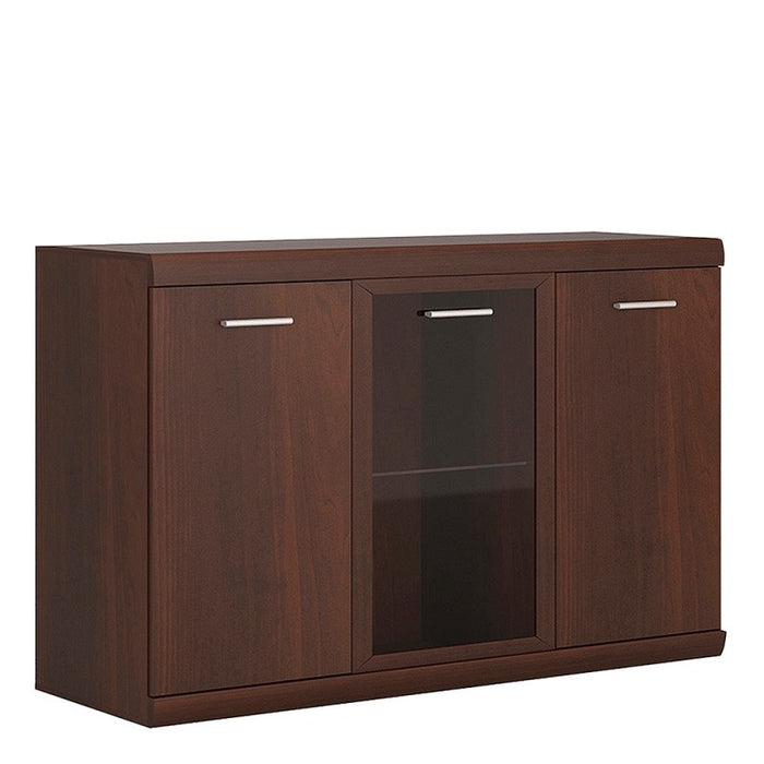 Imperial 3-Door Glazed Sideboard: Dark Mahogany Elegance-left image