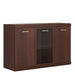 Imperial 3-Door Glazed Sideboard: Dark Mahogany Elegance-left image