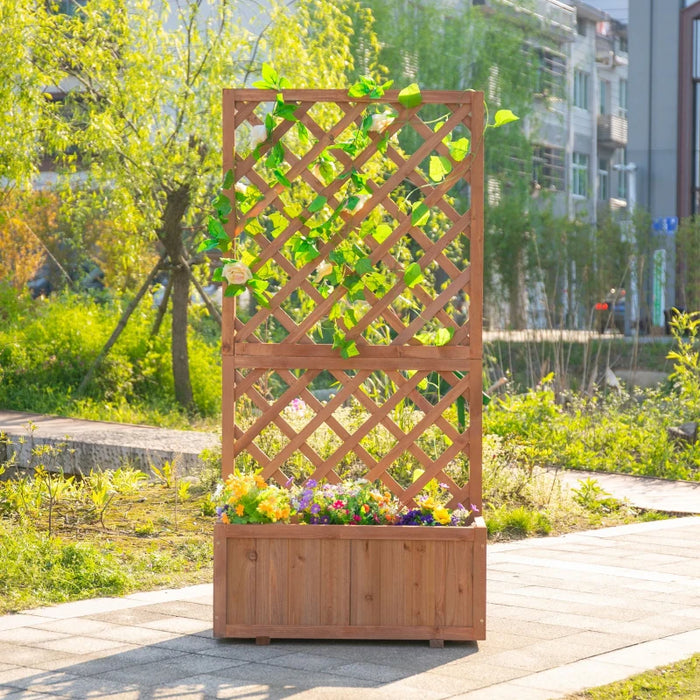 Outsunny Wooden Garden Trellis Stand