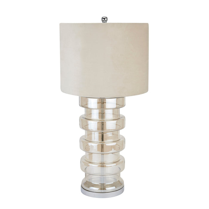 Adonis Metallic Glass Lamp With Velvet Shade - MILES AND BRIGGS