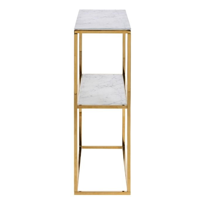 Alisma Console Table With Marble & Gold Effect - MILES AND BRIGGS