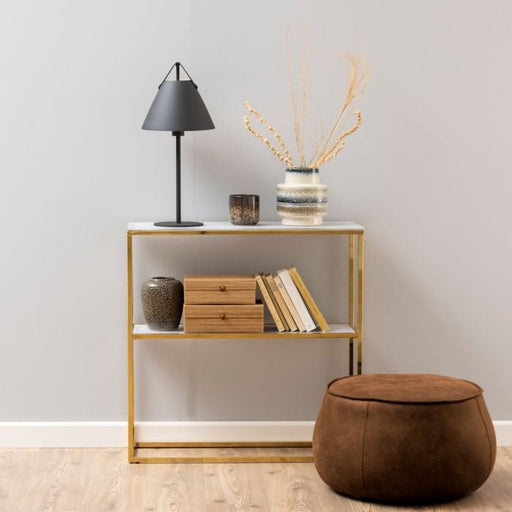 Alisma Console Table With Marble & Gold Effect - MILES AND BRIGGS