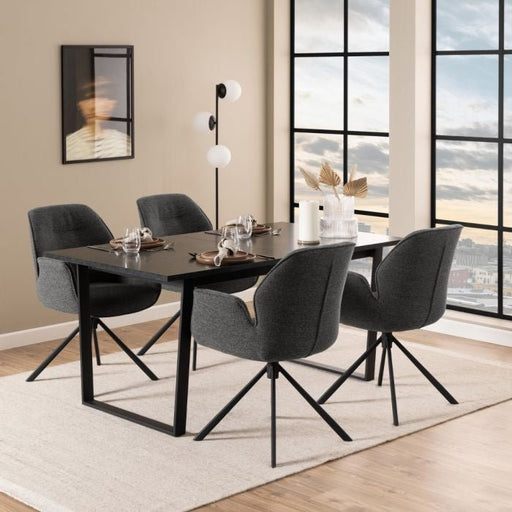 Amble Dining Table with Black Marble Effect - MILES AND BRIGGS