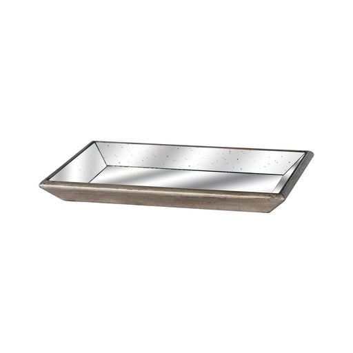 Astor Distressed Mirrored Tray With Wooden Detailing - MILES AND BRIGGS