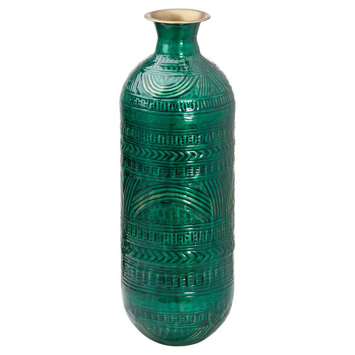 Aztec Collection Brass Embossed Ceramic Dipped Lebes Vase - MILES AND BRIGGS