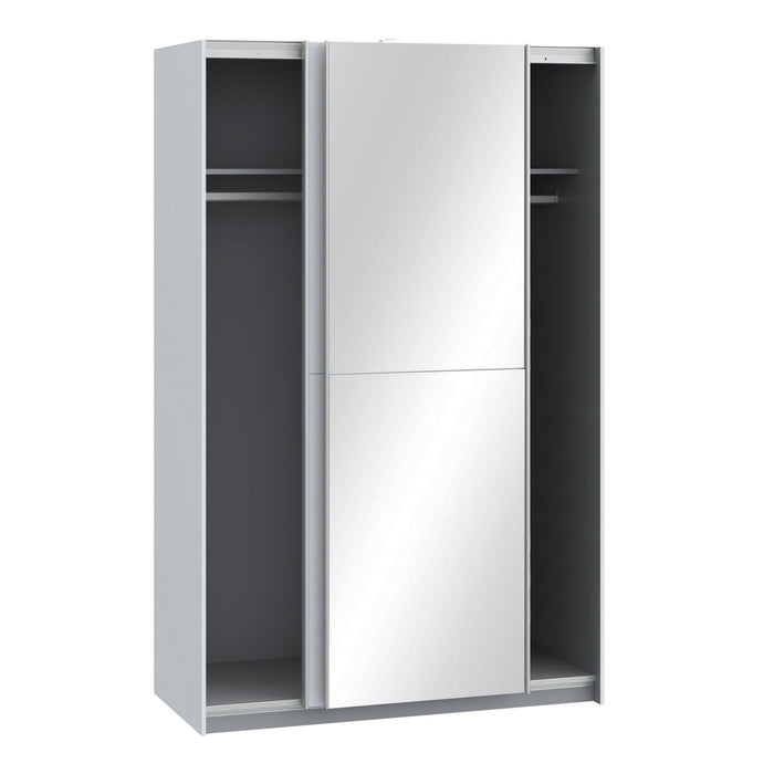 Babetta 2 Door Sliding Wardrobe in Matt White with Mirrored Door - MILES AND BRIGGS