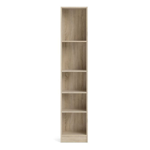 Basic Tall Narrow Bookcase (4 Shelves) in Oak Wood - MILES AND BRIGGS