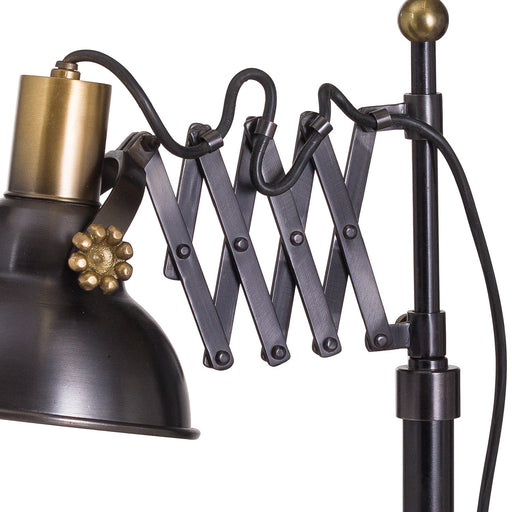 Black And Brass Adjustable Scissor Lamp - MILES AND BRIGGS