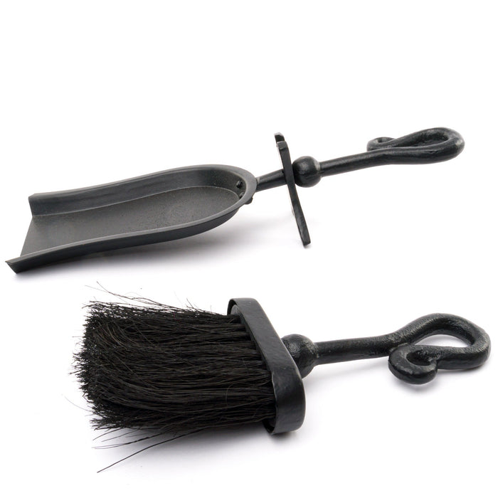 Black Crook Handled Hearth Tidy - MILES AND BRIGGS