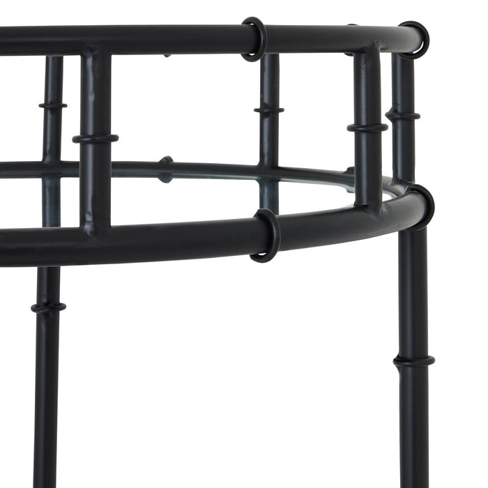 Black Round Drinks Trolley - MILES AND BRIGGS