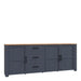 Bohol Large Storage Sideboard with 3 Doors and 3 Drawers - Riviera Oak/Navy Finish - MILES AND BRIGGS