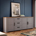 Bohol Large Storage Sideboard with 3 Doors and 3 Drawers - Riviera Oak/Navy Finish - MILES AND BRIGGS