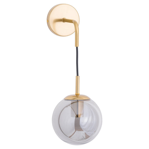 Brass Smoked Glass Globe Wall Hanging Pendant - MILES AND BRIGGS