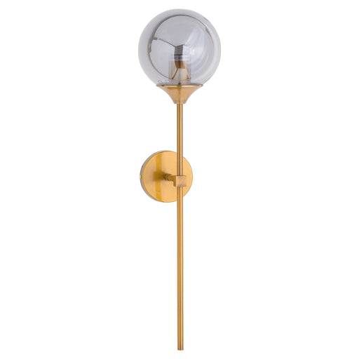 Brass Smoked Glass Globe Wall Pendant - MILES AND BRIGGS