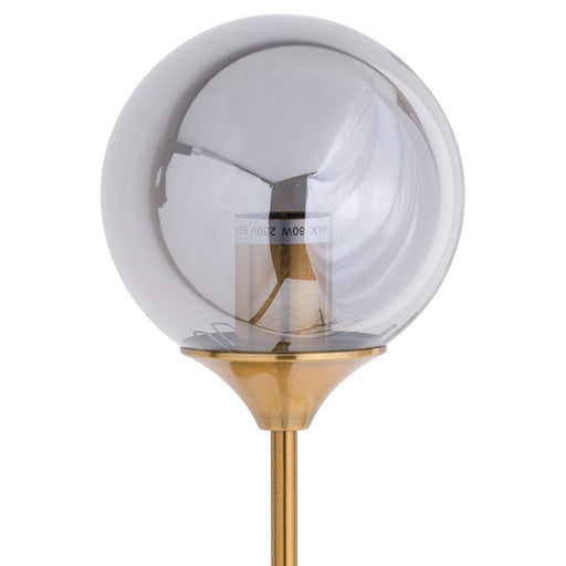 Brass Smoked Glass Globe Wall Pendant - MILES AND BRIGGS