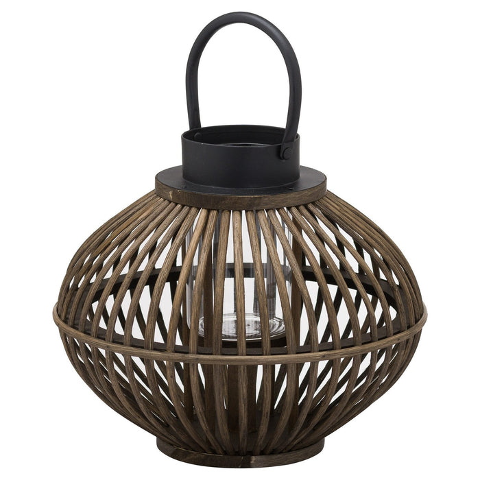 Brown Bamboo Style Lantern - MILES AND BRIGGS