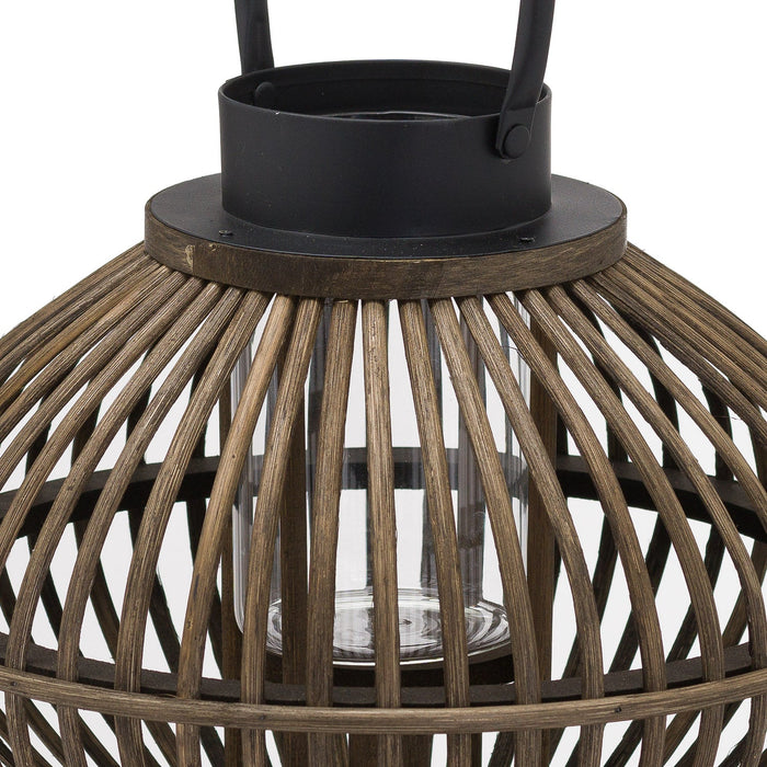Brown Bamboo Style Lantern - MILES AND BRIGGS