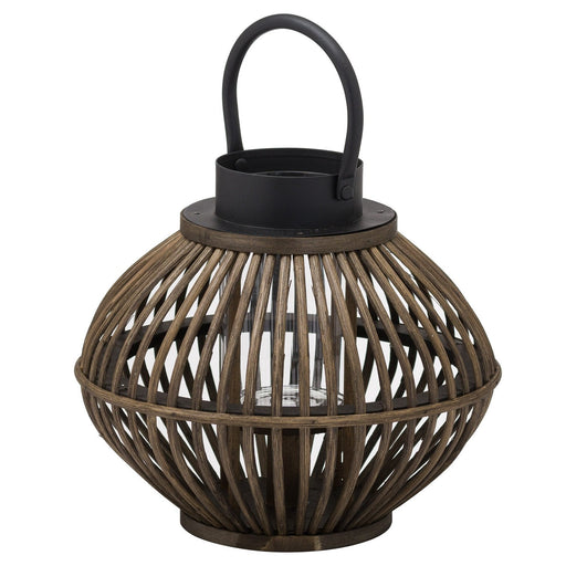 Brown Bamboo Style Large Lantern - MILES AND BRIGGS