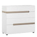 Chelsea Bedroom 4-Drawer Chest White with Truffle Oak Trim - MILES AND BRIGGS