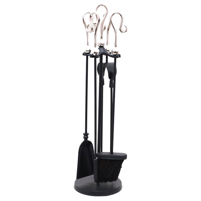 Chrome Crook Handled Companion Set - MILES AND BRIGGS