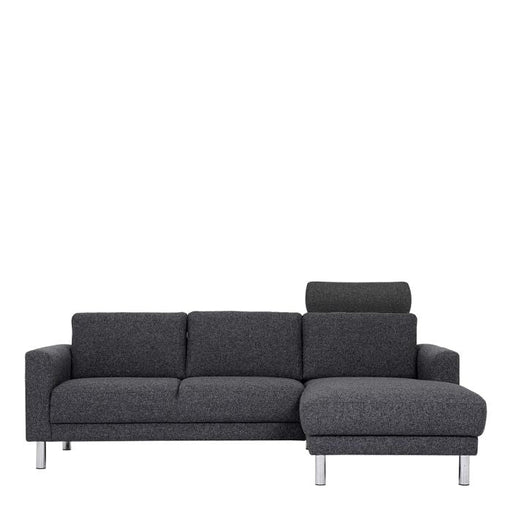 Cleveland Chaise Lounge Sofa (Right Hand) in Nova Anthracite - MILES AND BRIGGS