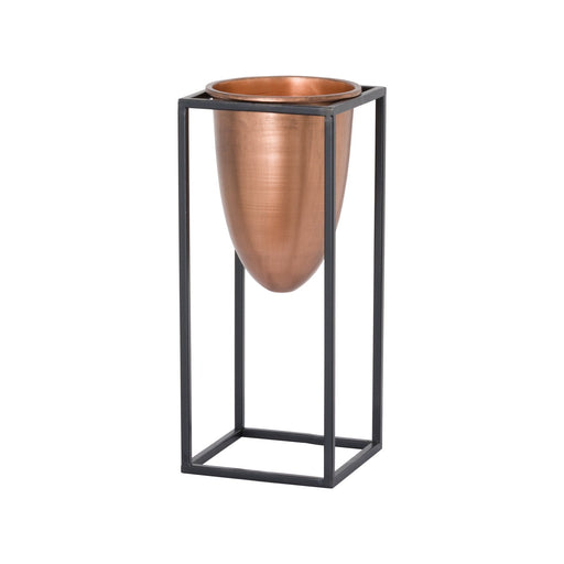 Copper Bullet Planter On Black Frame - MILES AND BRIGGS