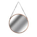 Copper Rimmed Round Hanging Wall Mirror With Black Strap - MILES AND BRIGGS