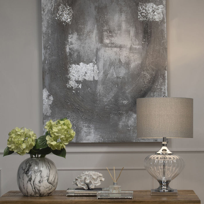 Cortina Silver And Grey Hand Painted Canvas - MILES AND BRIGGS