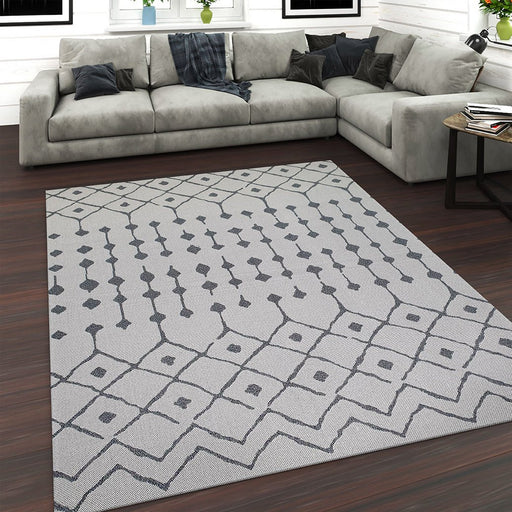 Cream Grey Berber Cotton Rug - MILES AND BRIGGS