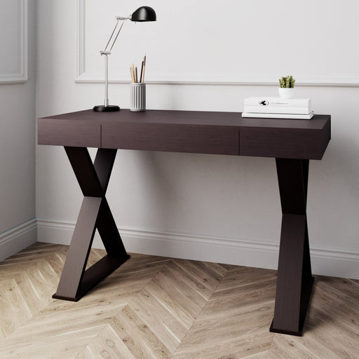 Desk With Drawer Espresso Colour - MILES AND BRIGGS