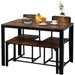 Dining Table With 2 Chairs and Bench Industrial Style - MILES AND BRIGGS